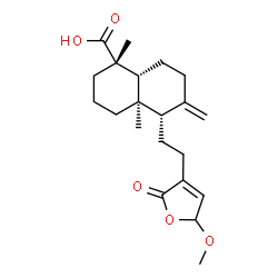 ChemSpider 2D Image | (1S,4aR,5S,8aR)-5-[2-(5-Methoxy-2-oxo-2,5-dihydro-3-furanyl)ethyl]-1,4a-dimethyl-6-methylenedecahydro-1-naphthalenecarboxylic acid | C21H30O5