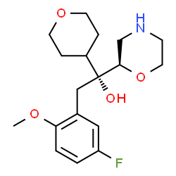 ChemSpider 2D Image | (1R)-2-(5-Fluoro-2-methoxyphenyl)-1-[(2R)-2-morpholinyl]-1-(tetrahydro-2H-pyran-4-yl)ethanol | C18H26FNO4