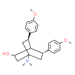 ChemSpider 2D Image | (6R,7R)-4-(Dimethylamino)-6,7-bis(4-methoxyphenyl)bicyclo[2.2.2]octan-2-ol | C24H31NO3