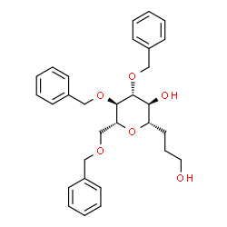 ChemSpider 2D Image | (1S)-1,5-Anhydro-3,4,6-tri-O-benzyl-1-(3-hydroxypropyl)-D-glucitol | C30H36O6