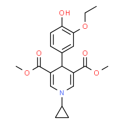 ChemSpider 2D Image | Dimethyl 1-cyclopropyl-4-(3-ethoxy-4-hydroxyphenyl)-1,4-dihydro-3,5-pyridinedicarboxylate | C20H23NO6