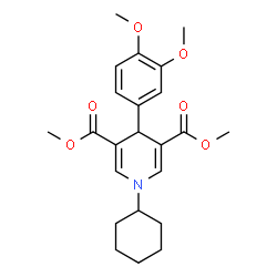 ChemSpider 2D Image | Dimethyl 1-cyclohexyl-4-(3,4-dimethoxyphenyl)-1,4-dihydro-3,5-pyridinedicarboxylate | C23H29NO6