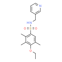 ChemSpider 2D Image | 4-Ethoxy-2,3,5-trimethyl-N-(3-pyridinylmethyl)benzenesulfonamide | C17H22N2O3S