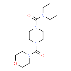 ChemSpider 2D Image | N,N-Diethyl-4-(4-morpholinylcarbonyl)-1-piperazinecarboxamide | C14H26N4O3