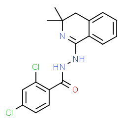 ChemSpider 2D Image | 2,4-Dichloro-N'-(3,3-dimethyl-3,4-dihydro-1-isoquinolinyl)benzohydrazide | C18H17Cl2N3O