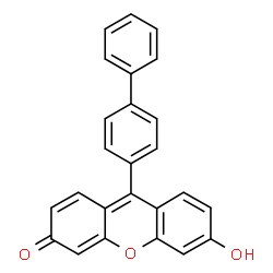 ChemSpider 2D Image | 9-(4-Biphenylyl)-6-hydroxy-3H-xanthen-3-one | C25H16O3