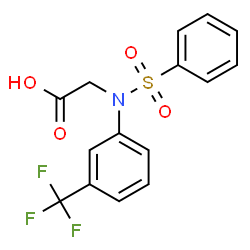 ChemSpider 2D Image | N-(Phenylsulfonyl)-N-[3-(trifluoromethyl)phenyl]glycine | C15H12F3NO4S