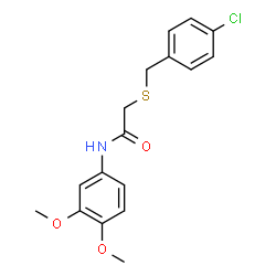 ChemSpider 2D Image | 2-[(4-Chlorobenzyl)sulfanyl]-N-(3,4-dimethoxyphenyl)acetamide | C17H18ClNO3S
