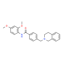 ChemSpider 2D Image | 4-(3,4-Dihydro-2(1H)-isoquinolinylmethyl)-N-(2,4-dimethoxyphenyl)benzamide | C25H26N2O3