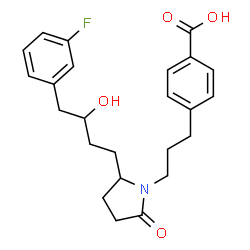ChemSpider 2D Image | 4-(3-{2-[4-(3-Fluorophenyl)-3-hydroxybutyl]-5-oxo-1-pyrrolidinyl}propyl)benzoic acid | C24H28FNO4