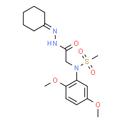 ChemSpider 2D Image | N-[2-(2-Cyclohexylidenehydrazino)-2-oxoethyl]-N-(2,5-dimethoxyphenyl)methanesulfonamide | C17H25N3O5S