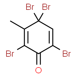 ChemSpider 2D Image | 2,4,4,6-Tetrabromo-3-methyl-2,5-cyclohexadien-1-one | C7H4Br4O