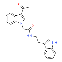 ChemSpider 2D Image | 2-(3-Acetyl-1H-indol-1-yl)-N-[2-(1H-indol-3-yl)ethyl]acetamide | C22H21N3O2