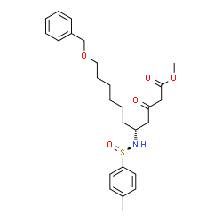 ChemSpider 2D Image | Methyl (5R)-11-(benzyloxy)-5-{[(R)-(4-methylphenyl)sulfinyl]amino}-3-oxoundecanoate | C26H35NO5S