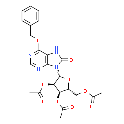 ChemSpider 2D Image | 6-(Benzyloxy)-9-(2,3,5-tri-O-acetyl-beta-D-ribofuranosyl)-7,9-dihydro-8H-purin-8-one | C23H24N4O9