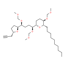 ChemSpider 2D Image | (2S,3R,6S)-2-Decyl-3-(methoxymethoxy)-6-{(5S,8S)-8-[(2S,5S)-5-(2-propyn-1-yl)tetrahydro-2-furanyl]-2,4,9,11-tetraoxadodecan-5-yl}tetrahydro-2H-pyran | C32H58O8