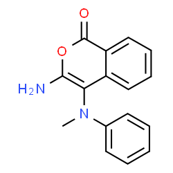 ChemSpider 2D Image | 3-Amino-4-[methyl(phenyl)amino]-1H-isochromen-1-one | C16H14N2O2
