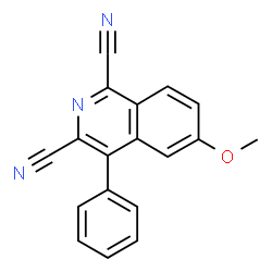 ChemSpider 2D Image | 6-Methoxy-4-phenyl-1,3-isoquinolinedicarbonitrile | C18H11N3O