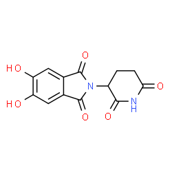 ChemSpider 2D Image | 2-(2,6-Dioxo-3-piperidinyl)-5,6-dihydroxy-1H-isoindole-1,3(2H)-dione | C13H10N2O6