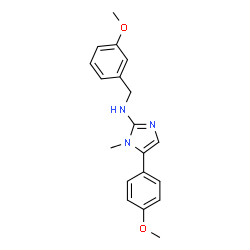 ChemSpider 2D Image | N-(3-Methoxybenzyl)-5-(4-methoxyphenyl)-1-methyl-1H-imidazol-2-amine | C19H21N3O2