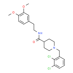 ChemSpider 2D Image | 1-(2,3-Dichlorobenzyl)-N-[2-(3,4-dimethoxyphenyl)ethyl]-4-piperidinecarboxamide | C23H28Cl2N2O3