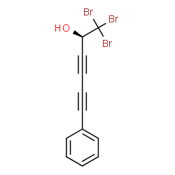 ChemSpider 2D Image | (2R)-1,1,1-Tribromo-6-phenyl-3,5-hexadiyn-2-ol | C12H7Br3O