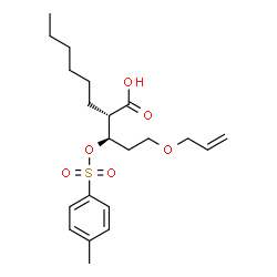 ChemSpider 2D Image | 5-O-Allyl-2,4-dideoxy-2-hexyl-3-O-[(4-methylphenyl)sulfonyl]-D-threo-pentonic acid | C21H32O6S