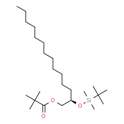 ChemSpider 2D Image | (2R)-2-{[Dimethyl(2-methyl-2-propanyl)silyl]oxy}tetradecyl pivalate | C25H52O3Si