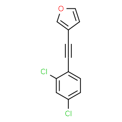 ChemSpider 2D Image | 3-[(2,4-Dichlorophenyl)ethynyl]furan | C12H6Cl2O