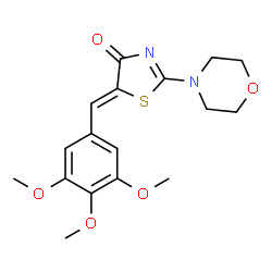 ChemSpider 2D Image | 2-Morpholin-4-yl-5-(3,4,5-trimethoxy-benzylidene)-thiazol-4-one | C17H20N2O5S