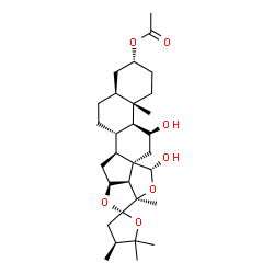 ChemSpider 2D Image | (3alpha,5alpha,11beta,18R,22S,24S)-11,18-Dihydroxy-24-methyl-18,20:22,25-diepoxyfurostan-3-yl acetate | C30H46O7
