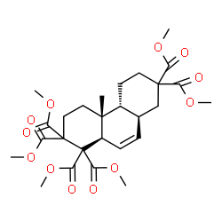 ChemSpider 2D Image | Tetramethyl (8alpha,9beta)-15,16-dimethoxy-15,16-dioxopodocarp-6-ene-3,3,13,13-tetracarboxylate | C27H36O12