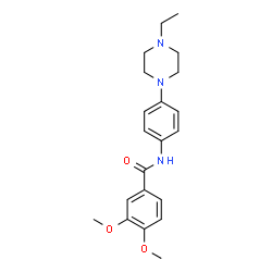 ChemSpider 2D Image | N-[4-(4-Ethyl-1-piperazinyl)phenyl]-3,4-dimethoxybenzamide | C21H27N3O3