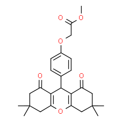 ChemSpider 2D Image | Methyl [4-(3,3,6,6-tetramethyl-1,8-dioxo-2,3,4,5,6,7,8,9-octahydro-1H-xanthen-9-yl)phenoxy]acetate | C26H30O6