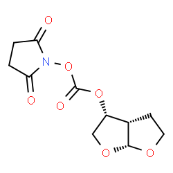 ChemSpider 2D Image | (3R,3aS,6aR)-hexahydrofuro[2,3-b]furan-3-yl 2,5-dioxopyrrolidin-1-yl carbonate | C11H13NO7