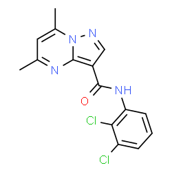 ChemSpider 2D Image | N-(2,3-Dichlorophenyl)-5,7-dimethylpyrazolo[1,5-a]pyrimidine-3-carboxamide | C15H12Cl2N4O