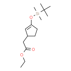 ChemSpider 2D Image | Ethyl (3-{[dimethyl(2-methyl-2-propanyl)silyl]oxy}-2-cyclopenten-1-yl)acetate | C15H28O3Si