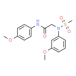 ChemSpider 2D Image | N~2~-(3-Methoxyphenyl)-N-(4-methoxyphenyl)-N~2~-(methylsulfonyl)glycinamide | C17H20N2O5S
