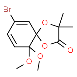 ChemSpider 2D Image | 7-Bromo-10,10-dimethoxy-3,3-dimethyl-1,4-dioxaspiro[4.5]deca-6,8-dien-2-one | C12H15BrO5