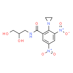 ChemSpider 2D Image | 2-(1-Aziridinyl)-N-(2,3-dihydroxypropyl)-3,5-dinitrobenzamide | C12H14N4O7