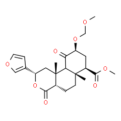 ChemSpider 2D Image | Methyl (2S,4aS,6aR,7R,9S,10bR)-2-(3-furyl)-9-(methoxymethoxy)-6a,10b-dimethyl-4,10-dioxododecahydro-2H-benzo[f]isochromene-7-carboxylate | C23H30O8