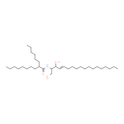 ChemSpider 2D Image | N-[(4E)-1,3-Dihydroxy-4-octadecen-2-yl]-2-hexyldecanamide | C34H67NO3