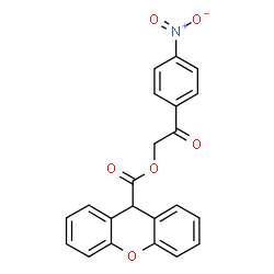 ChemSpider 2D Image | 2-(4-Nitrophenyl)-2-oxoethyl 9H-xanthene-9-carboxylate | C22H15NO6
