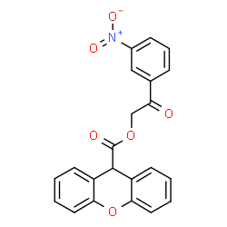 ChemSpider 2D Image | 2-(3-Nitrophenyl)-2-oxoethyl 9H-xanthene-9-carboxylate | C22H15NO6