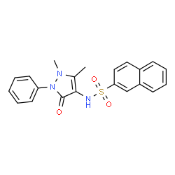ChemSpider 2D Image | N-(1,5-Dimethyl-3-oxo-2-phenyl-2,3-dihydro-1H-pyrazol-4-yl)-2-naphthalenesulfonamide | C21H19N3O3S