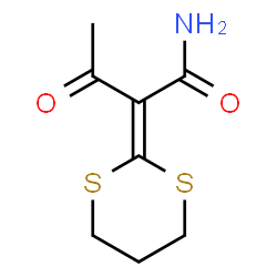ChemSpider 2D Image | 2-(1,3-Dithian-2-ylidene)-3-oxobutanamide | C8H11NO2S2