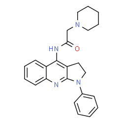ChemSpider 2D Image | N-(1-Phenyl-2,3-dihydro-1H-pyrrolo[2,3-b]quinolin-4-yl)-2-(1-piperidinyl)acetamide | C24H26N4O
