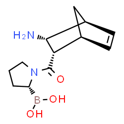 ChemSpider 2D Image | [(2R)-1-{[(1S,2S,3R,4S)-3-Aminobicyclo[2.2.1]hept-5-en-2-yl]carbonyl}-2-pyrrolidinyl]boronic acid | C12H19BN2O3