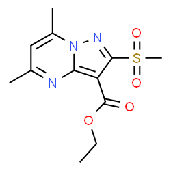ChemSpider 2D Image | ethyl 2-methanesulfonyl-5,7-dimethylpyrazolo[1,5-a]pyrimidine-3-carboxylate | C12H15N3O4S