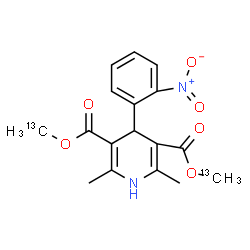 ChemSpider 2D Image | Bis[(~13~C)methyl] 2,6-dimethyl-4-(2-nitrophenyl)-1,4-dihydro-3,5-pyridinedicarboxylate | C1513C2H18N2O6